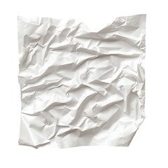 Obraz premium A piece of crumpled wrinkled white paper, isolated on a transparent background