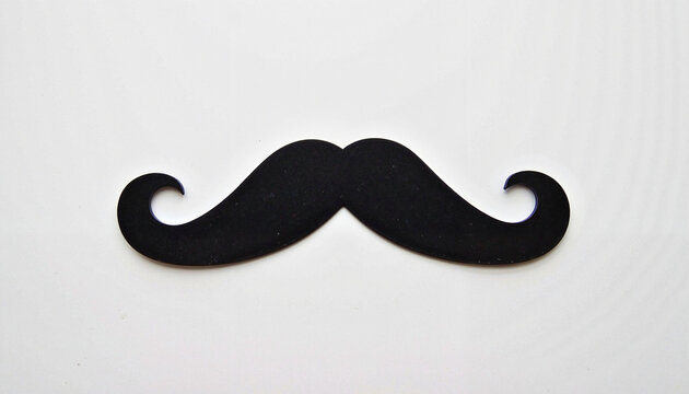 Black mustache silhouette on white background