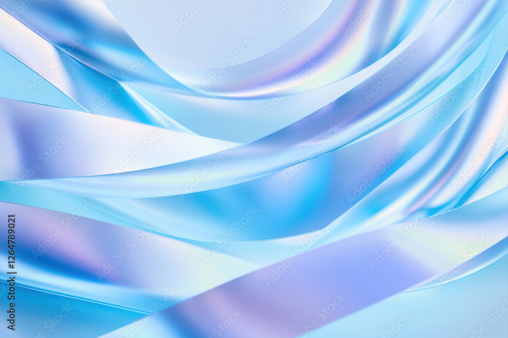 Poster abstract blue waves in soft textures, creating a soothing visual experience.