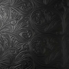 a sophisticated black background with intricately embossed patterns
