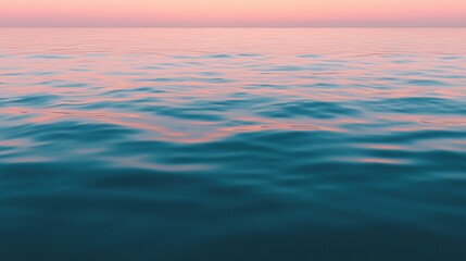 Fototapeta premium Serene ocean view during twilight reflecting soft pastel hues of the sky