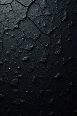 Obraz premium Deep black, heavily textured with distressed, cracked surface , detail, abstract, gothic