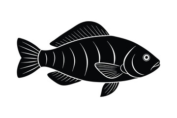 Silhouette of Gourami fish vector art illustration.eps