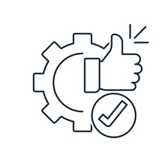 New innovative equipment, technology. Increased opportunities for creativity, business.Vector linear icon isolated on white background.