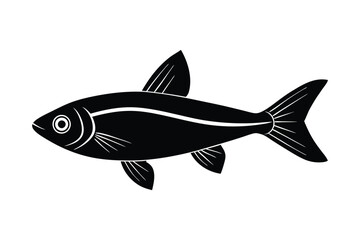 Silhouette of Neon tetra fish vector art illustration.eps