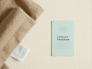 Serenity Spa Ambiance with Neutral Textures and Loyalty Program Card Minimalist Wellness Concept