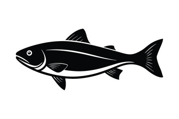 Silhouette of Salmon fish vector art illustration.eps