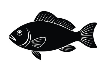 Silhouette of Tilapia fish vector art illustration.eps