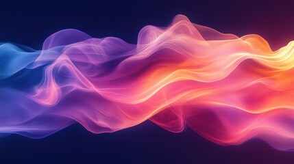 Obraz premium Luminous flowing shapes. Bright gradients in coral and indigo. Dynamic curves merging into abstract designs.