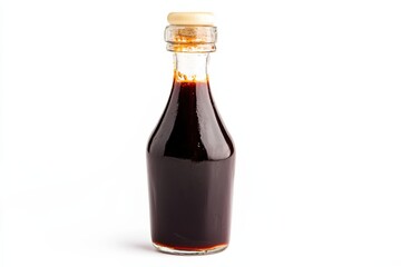 Captivating bottle of rich barbecue sauce on a pristine white background, showcasing delectable flavors and textures