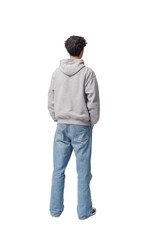 Teenager standing back view and looking away