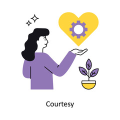 Courtesy Concept vector illustration. isolated on white Background.