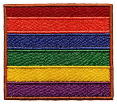 Vibrant Rainbow Pride Patch With Textured Embroidery in Red Blue and Green on Transparent Backdrop - Powered by Adobe