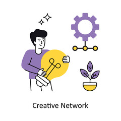 Creative Network Concept vector illustration. isolated on white Background.