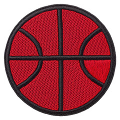 Fototapeta premium Vibrant Red Basketball with Black Seams on a Transparent Background Detailed Sports Icon