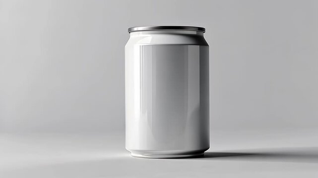 Blank White Soup Can Isolated on Neutral Background for Versatile Canned Food Mockup and Branding Presentation in Minimalistic Style Highlighting Simplicity and Modern Packaging Design Trends