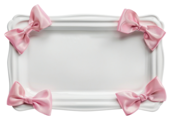 Elegant pink bow decorated tray