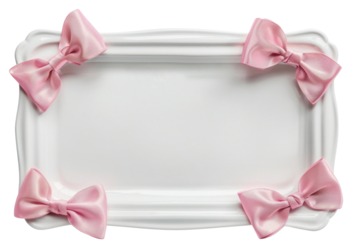 Elegant pink bow decorated tray