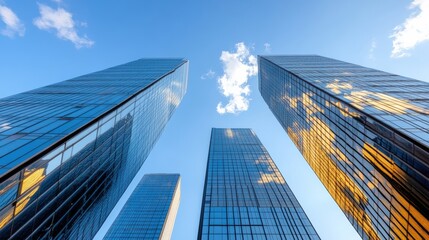 Urban marvels skyscrapers towering above cityscape photography urban low angle awe-inspiring architecture