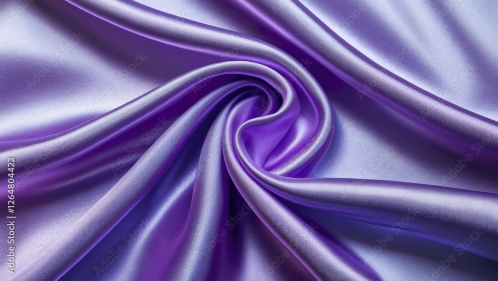 Poster purple satin fabric texture with intricate folds and waves ideal for background design and copy spac