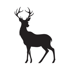 deer silhouette vector on a white background