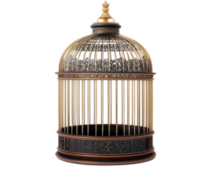 Victorian style birdcage with domed top and ornate design, featuring intricate details and classic aesthetic. This decorative piece adds elegance to any space