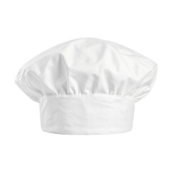 A classic white cotton bakers cap perfect for culinary themes in a clean and simple style
