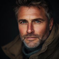 Fototapeta premium Expressive portrait photo of a middle-aged man