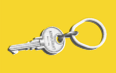 Stylized Key Illustration in Halftone Design