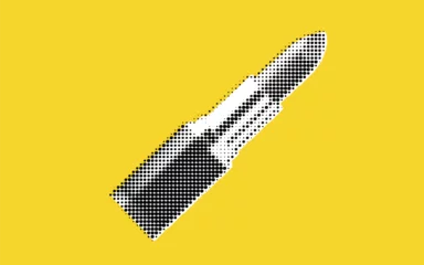 Fototapeten Stylized Lipstick Illustration on Yellow Background © annetdebar