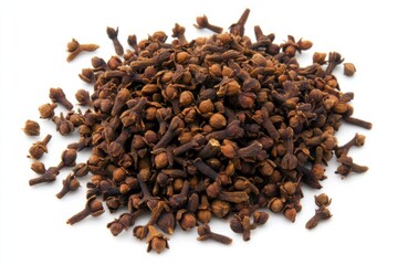 Delightful cloves offering rich flavor and aromatic essence on a pristine white background