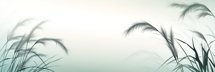 Elegant Line Drawing Of Wheat On A Seafoam Green Watercolor Background, Light And Airy, Pastel Style