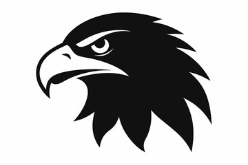 Obraz premium eagle head silhouette, black eagle icon, bird profile logo