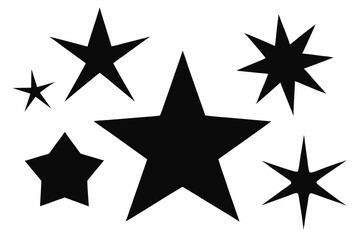 Obraz premium star shapes set, different star icons, geometric star collection