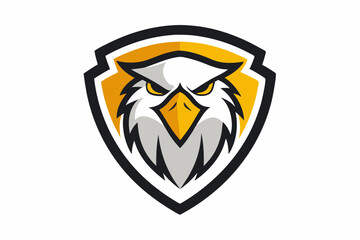 Fototapeta premium eagle head logo, shield eagle icon, geometric bird emblem