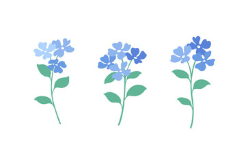 Vector illustration of flower bouquet in simple hand drawn and linocut style. Simple contour vector illustration for cosmetics, postcard and pattern.