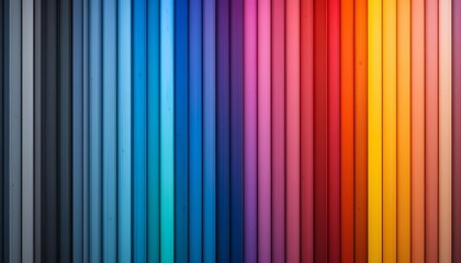 Obraz premium Vibrant Spectrum of Vertical Colored Lines - Stunning Gradient Transitioning from Dark Shades to Bright Yellow, Showcasing a Full Range of Hues in a Captivating and Eye-Catching Design