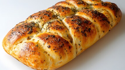 Freshly Baked Herb Bread Loaf with Crispy Golden Crust and Aroma