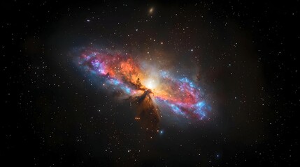 Fototapeta premium Vibrant Spiral Galaxy in Deep Space