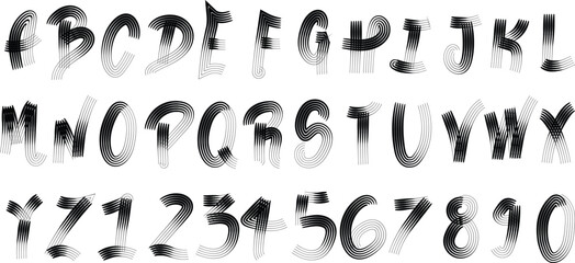 5-line stroked lettering | Lettering Design | EPS