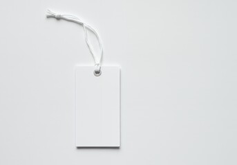 Blank White Gift Tag with String Mockup