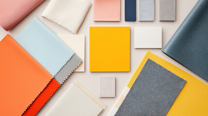 A vibrant collection of assorted fabric swatches in various colors and textures.