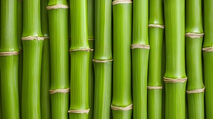 Fototapeta premium Green Bamboo Stalks Close Up Nature Background
