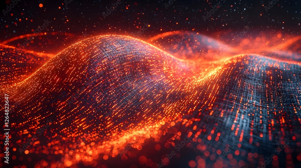 Aufkleber conceptual glowing firewall stopping incoming red data streams cybersecurity protection