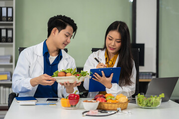 Microbiologists and nutrition experts analyze molecular samples in advanced food science labs.