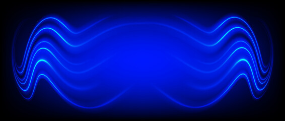 Blue high speed lines. Fast lines background. Dynamic motion light trails. Vector Illustration.