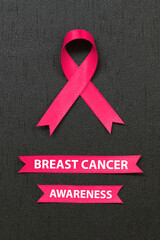 healthcare and medicine concept. pink breast cancer awareness ribbon.