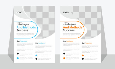 Obraz premium Flyer Layout with Colorful Accents, Business Flyer Corporate Flyer Template Geometric shape Flyer Circle Abstract Colorful concepts, Corporate business flyer template design set,