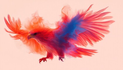 Obraz premium Colorful eagle soars with blended paint effect. Possible graphic for posters