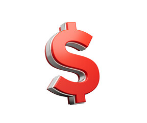 Bold Vibrant Red United States Dollar Currency Symbol With Sleek Metallic Gleam 3D Illustration